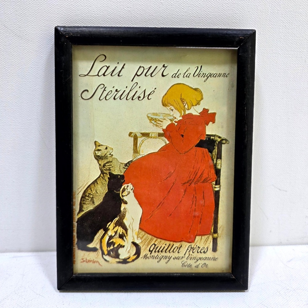 Portal Publications Lait Pur Sterilise Art Print 6x8 Red Steinlen Cat Vintage